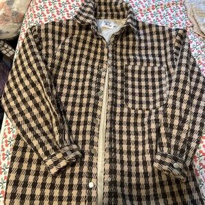 Princess Polly Brown and Tan Houndstooth Jacket